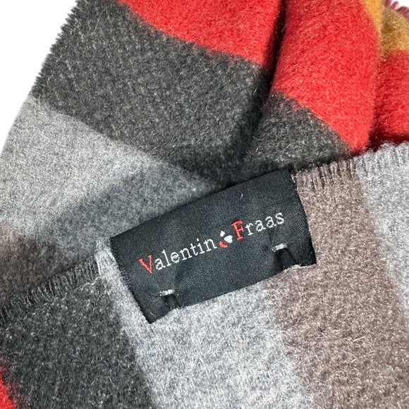 VALENTIN FRAAS Vintage 100% Cashmere Striped Fringe Scarff - Picture 6 of 7